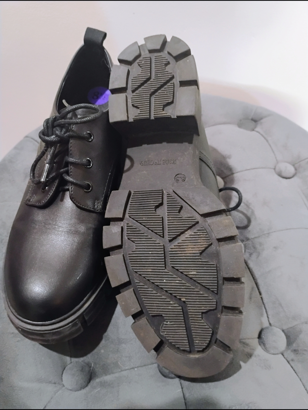 Madden Girl Black Chunky Lace-Up Women's Dress Shoes - Picture 2 of 2